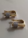 Zirkon Taşlı Gold Küpe