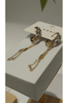 Zirkon Taşlı Gold Küpe