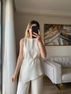 Bağcıklı Asimetrik Bluz Pantolon Takım
