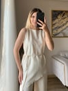 Bağcıklı Asimetrik Bluz Pantolon Takım