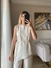 Bağcıklı Asimetrik Bluz Pantolon Takım