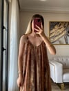 Etnik Desen Askılı Şifon Elbise