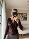 Kahverengi Dantel Atlet Detay İkili Takım