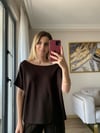 Kayık Yaka Kahverengi Modal Takım