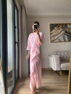 Volanlı Toz Pembe ZR Elbise