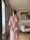 Volanlı Toz Pembe ZR Elbise