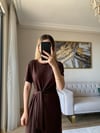 Yan Bağlamalı Yırtmaçlı Modal Elbise