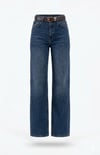 Yüksek Bel Kemerli Wide Leg Jean