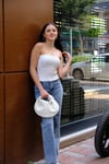 BEYAZ LİKRALI CROP
