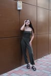 BUZZY BÜZGÜLÜ CROP BELİ LASTİKLİ PANTOLON TAKIM