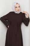 Kolu Taşlı Gizli Patlı Ferace Acı Kahverengi HM2152