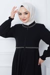 Nakışlı Mevlana Ferace Siyah HM2359