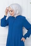 Parçalı Battal Beden Mevlana Ferace İndigo HM02362