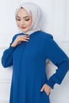 Parçalı Battal Beden Mevlana Ferace İndigo HM02362
