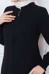 Parçalı Battal Beden Mevlana Ferace Siyah HM02362