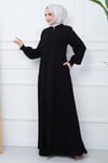 Parçalı Mevlana Ferace Siyah HM2362
