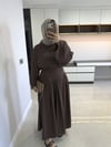 BOL PANTOLONLU KETEN TAKIM / KAHVERENGİ 