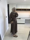 BOL PANTOLONLU KETEN TAKIM / KAHVERENGİ 