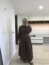 BOL PANTOLONLU KETEN TAKIM / KAHVERENGİ 