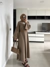 LİHEL KETEN ELBİSE / KAHVE
