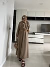 LİHEL KETEN ELBİSE / KAHVE