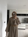 LİHEL KETEN ELBİSE / KAHVE