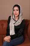 Desenli Siyah İpek Şal
