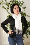 Sade Beyaz İpek Şal