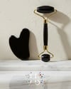 Obsidyen Doğal Taş 2'li Set – Face Roller + Gua Sha Masaj Taşı