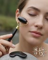 Obsidyen Doğal Taş 2'li Set – Face Roller + Gua Sha Masaj Taşı