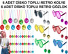 12 Parça Renkli Disko Toplu Retro Parti Seti – 6 Kolye + 6 Gözlük