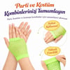 80’ler 90’lar Retro Neon Yeşil File Parmaksız Kısa Eldiven 11 cm