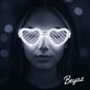Beyaz LED Işıklı Kalp Gözlük – 3 Modlu Parti & Glow Gözlüğü