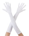 Beyaz Renk Uzun Kumaş Eldiven 40 cm