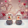 Işıklı Mini Kar Küresi - Love Tasarımlı - Pilli - Romantik Hediyelik - Dekoratif Obje