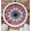 Pembe Nazar Motifli Kuş Tüylü Duvar Süsü