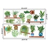 Raflı Saksılı Çiçek Tasarımlı Yapışkanlı Sticker MC-480B