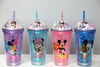 Sevimli Mickey Mouse Pipetli Işıklı Boncuklu Suluk Bardak 400 ml
