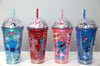 Sevimli Stitch Pipetli Işıklı Pullu Suluk Bardak 400 ml
