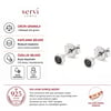 Servi 925 Ayar Gümüş 3 mm Siyah Zirkon Taşlı Nokta  Küpe