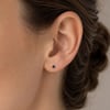Servi 925 Ayar Gümüş 3 mm Siyah Zirkon Taşlı Nokta  Küpe