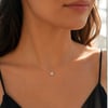 Servi 925 Ayar Gümüş 5 mm Zirkon Taşlı Hayalet Kolye