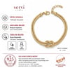 Servi 925 Ayar Gümüş Altın Renk İtalyan Love Knot Sevgi Düğümü Bileklik