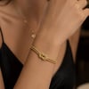 Servi 925 Ayar Gümüş Altın Renk İtalyan Love Knot Sevgi Düğümü Bileklik
