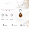 Servi 925 Ayar Gümüş Amber Damla Taşlı Sonsuzluk Kolye