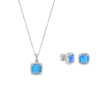 Servi 925 Ayar Gümüş Aqua Opal Set