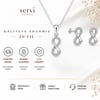 Servi 925 Ayar Gümüş Baget Detaylı Minimal Sonsuzluk Kolye ve Küpe Seti