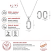 Servi 925 Ayar Gümüş Baget Taşlı Minimal Oval Kolye ve Küpe Seti