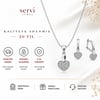 Servi 925 Ayar Gümüş Celine Kalp Kolye ve Küpe Seti