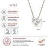 Servi 925 Ayar Gümüş Crystal Heart Tektaş Kalp Kolye